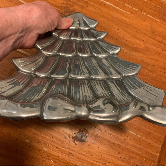🎄Mexican Pewter🎄 Christmas Tree Platter - Picture 8 of 9